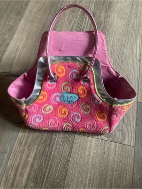 Plush Pink Swirl Travel Tote with Metallic Trim